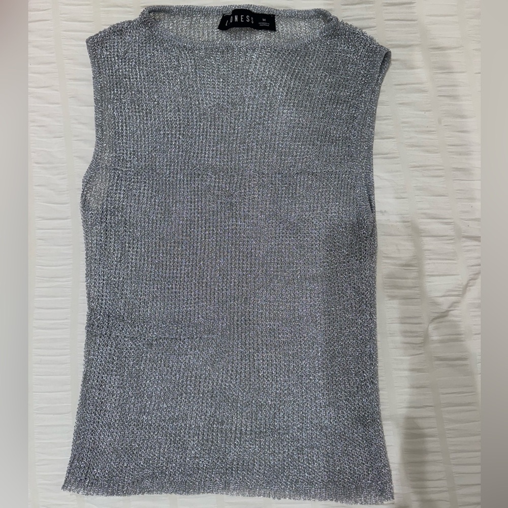 Shimmer knit mesh top